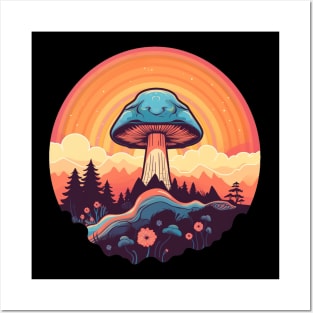 Retro Mushroom Psychedelic Shroom Art Posters and Art